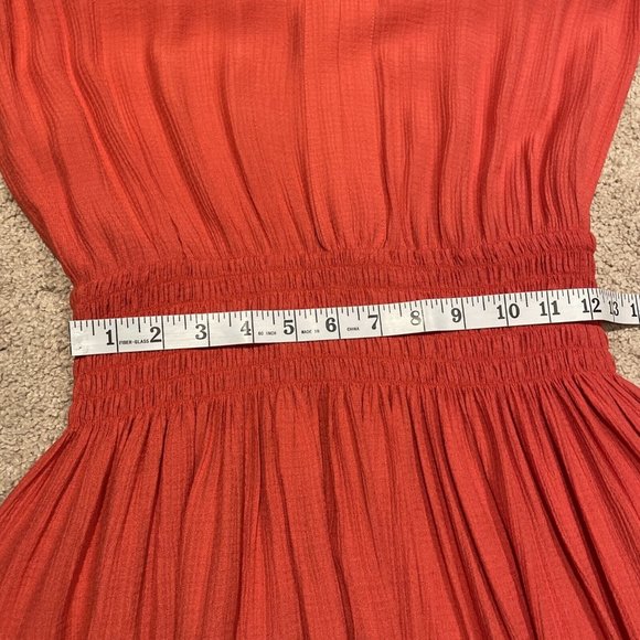 Brochu Walker Francine Boho Sleeveless Dress Smocked Waist Size Small Vermillion - Picture 7 of 13